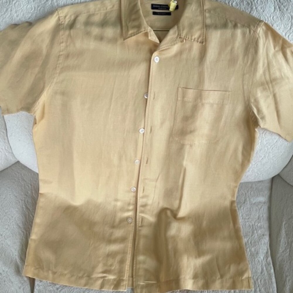 Daniel Cremieux Classic Men's Large Yellow Short Sleeve Shirt